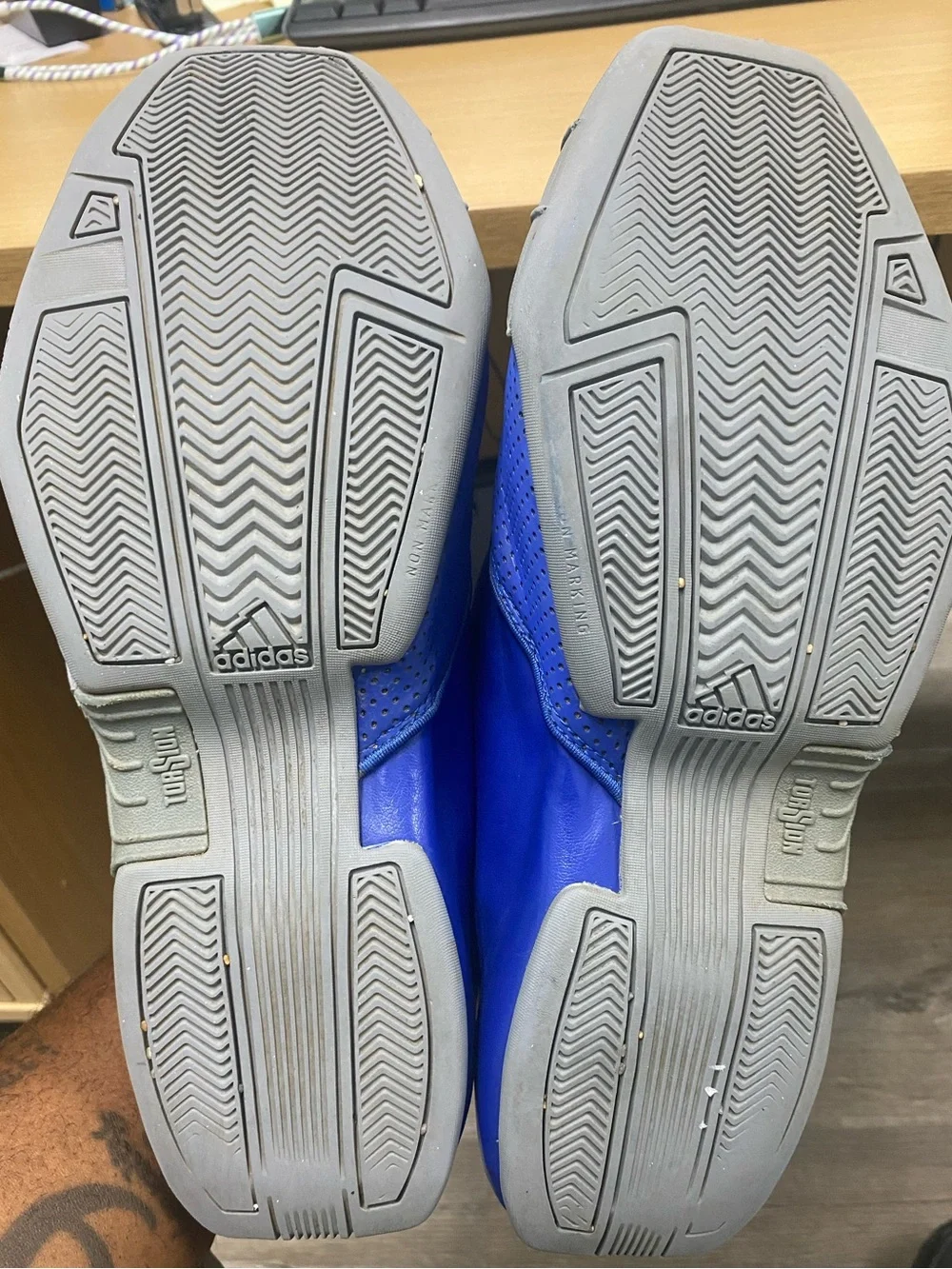 VTG 2012 Mens Royal Blue Grey Adidas NBA T-Mac 1 Retro Basketball Shoes Sz 12